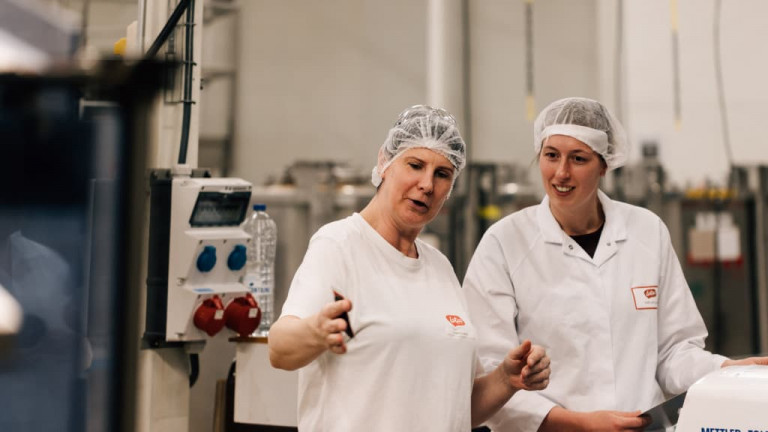 Employees in the Lotus Bakeries factory